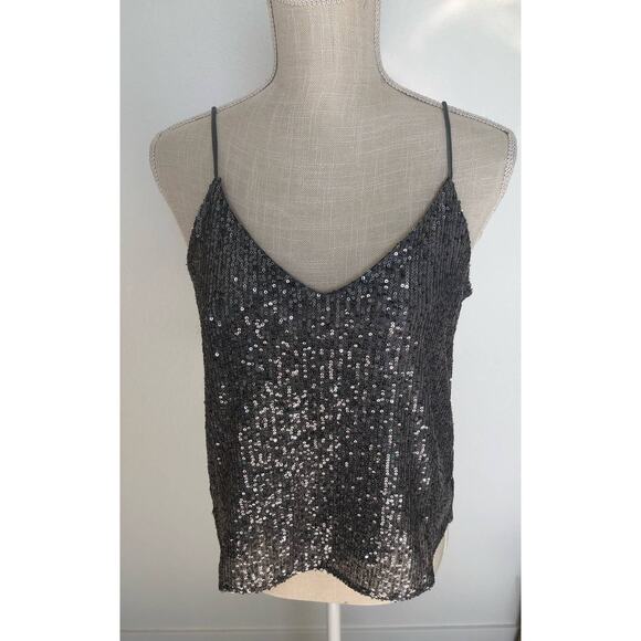 Lulus' Sparkling Grey Sequin Sleeveless Cami - S - Picture 2 of 7